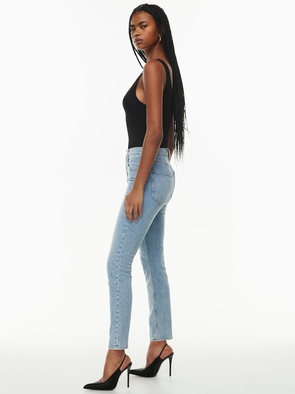 Aritzia Denim Forum Light Blue High-Rise Slim Jeans